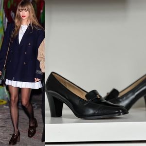 Vintage Gucci, trendy heeled loafers in great condition! Size 38 but fits a 7